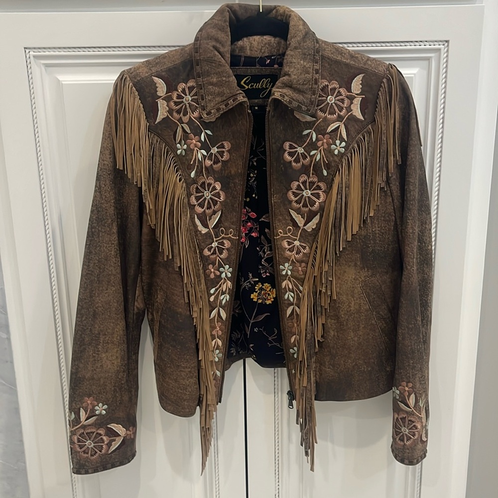 Scully real leather & embroidered jacket! Never Worn!
